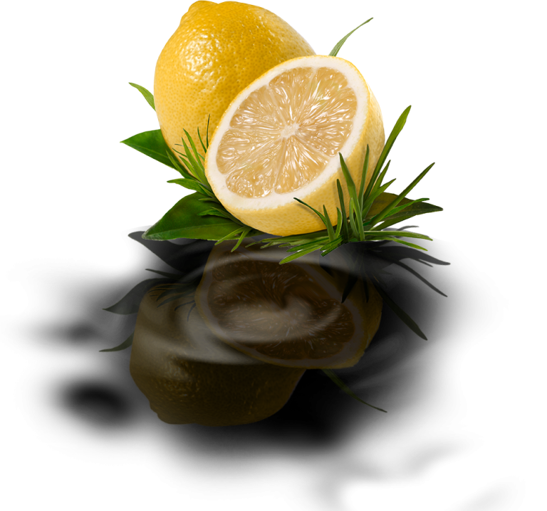 citrons jaunes coupés en deux